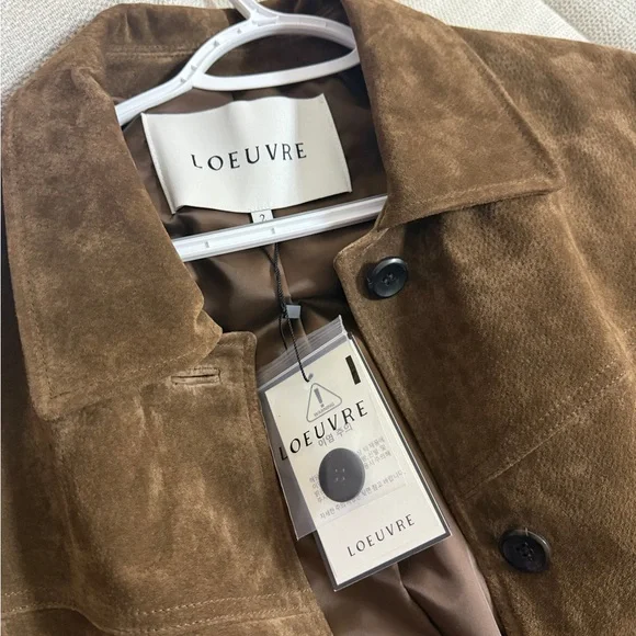 NWT Loeuvre Classic Real Suede Jacket - Brown - Picture 6 of 11